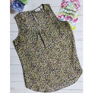 Purple & Green Leopard Print Tank